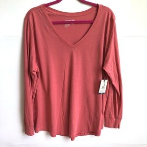 NWT Terra & Sky Women's Plus 1X (16W-18W) Coral Scoop Neck